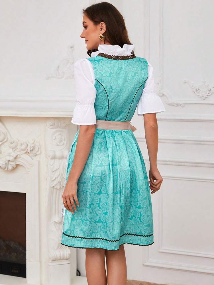 Set gonna stile cameriera donna vestito con spalline moda europea_voghion.com
