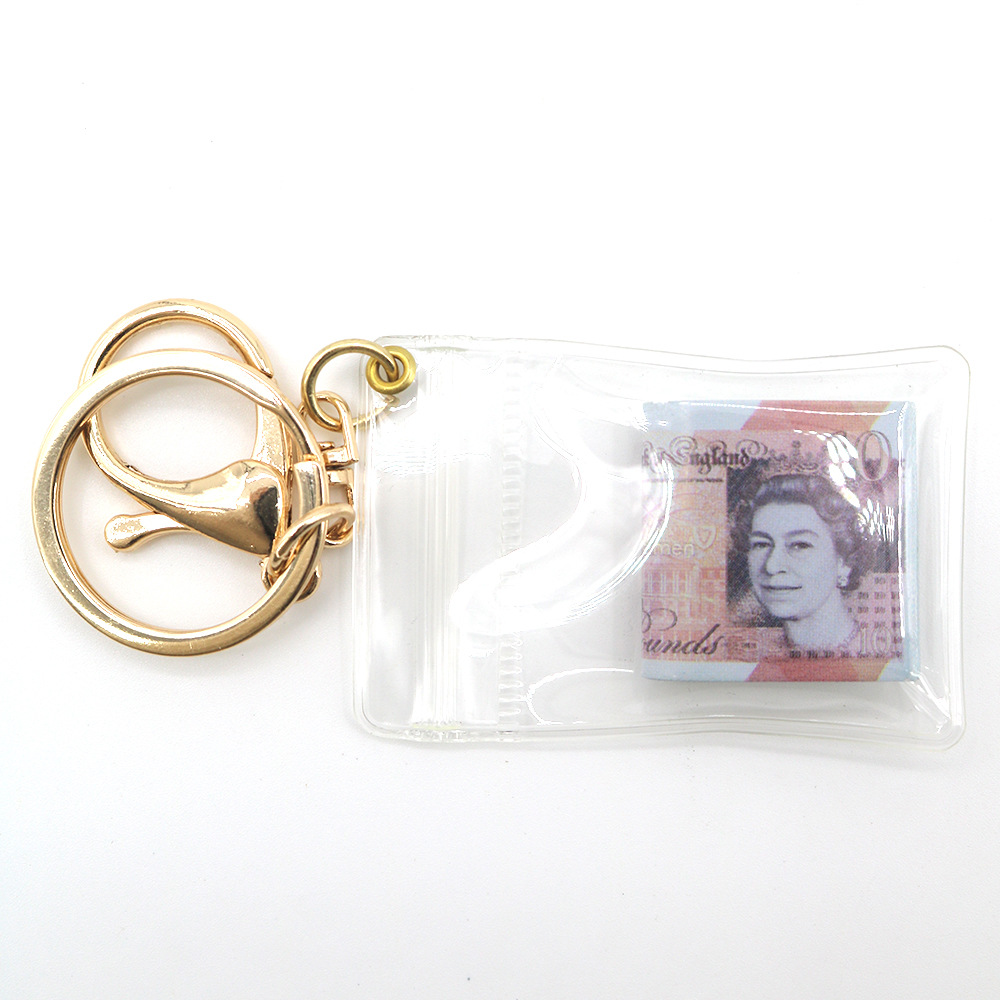 Simulación de dólar de Taiwán, dólar estadounidense, libra, won coreano, moneda indonesia, llavero, colgante de billetes de papel, medalla de oro, colgante de barra de oro, máquina de bebé