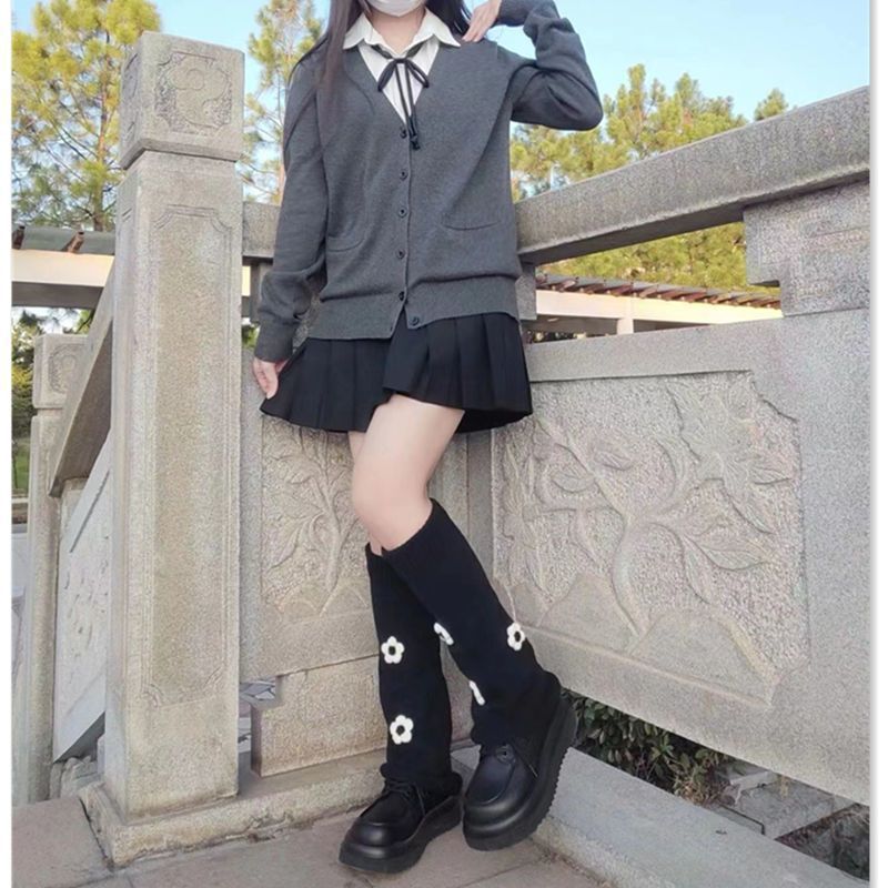 Three-Piece Suit, Sweet Sweater, Women's College Style Knitted Cardigan, Loose and Versatile Jacket, Korean Style Shirt and Skirt