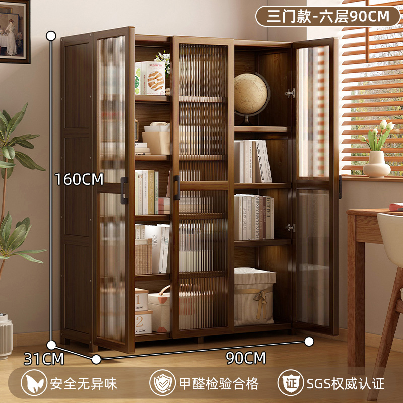 반투명 문, 6 층 90cm-three-door 책꽂이