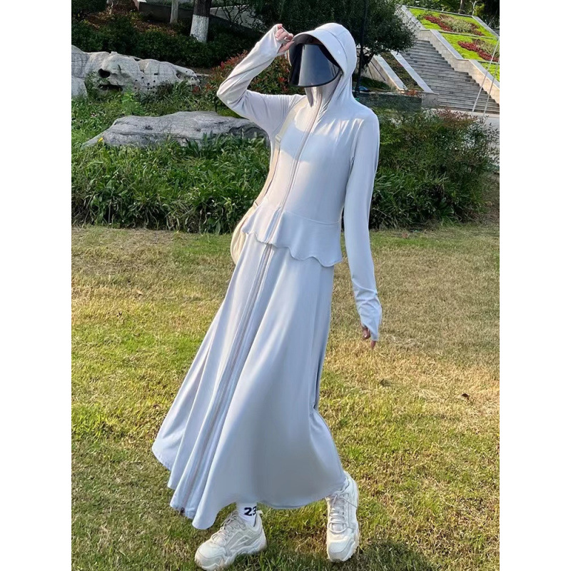 Ice Silk Two-Piece Full-Body Sun Protection Clothing for Women Summer 2025 New Breathable Anti-Uv Outdoor Professional Sun Protection Clothing