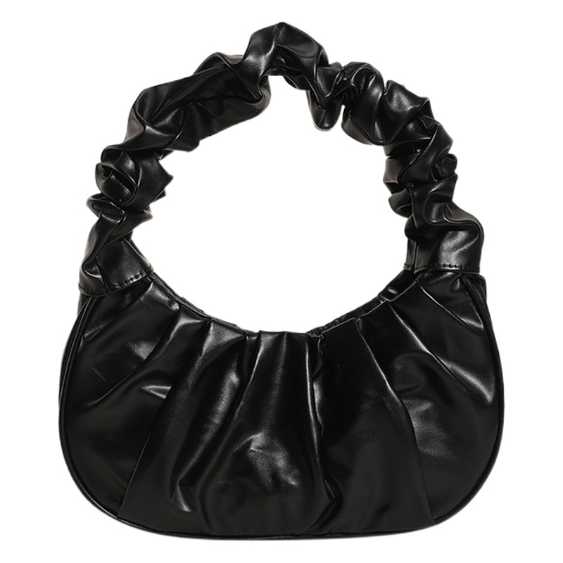 Color sólido simple estilo occidental bolso plisado 2023 principios de otoño nuevo todo a juego ins hombro bolso de las axilas bolso de moda