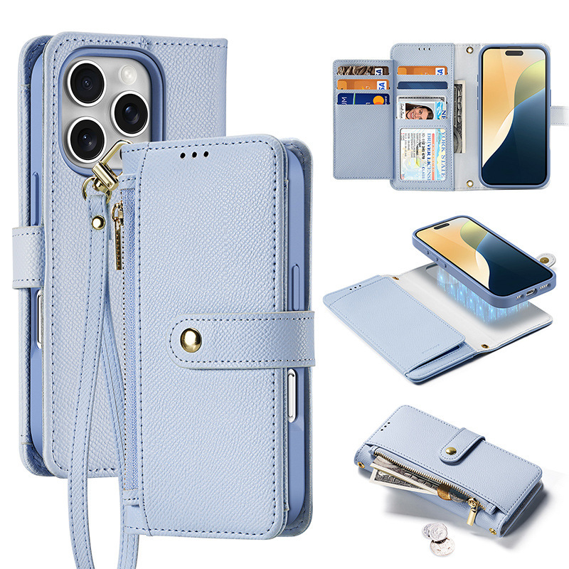Samsung S25+ 本革磁気携帯電話ケース卸売 Apple 17Pro ツーインワン財布 16e 落下防止ケースに適しています。|undefined