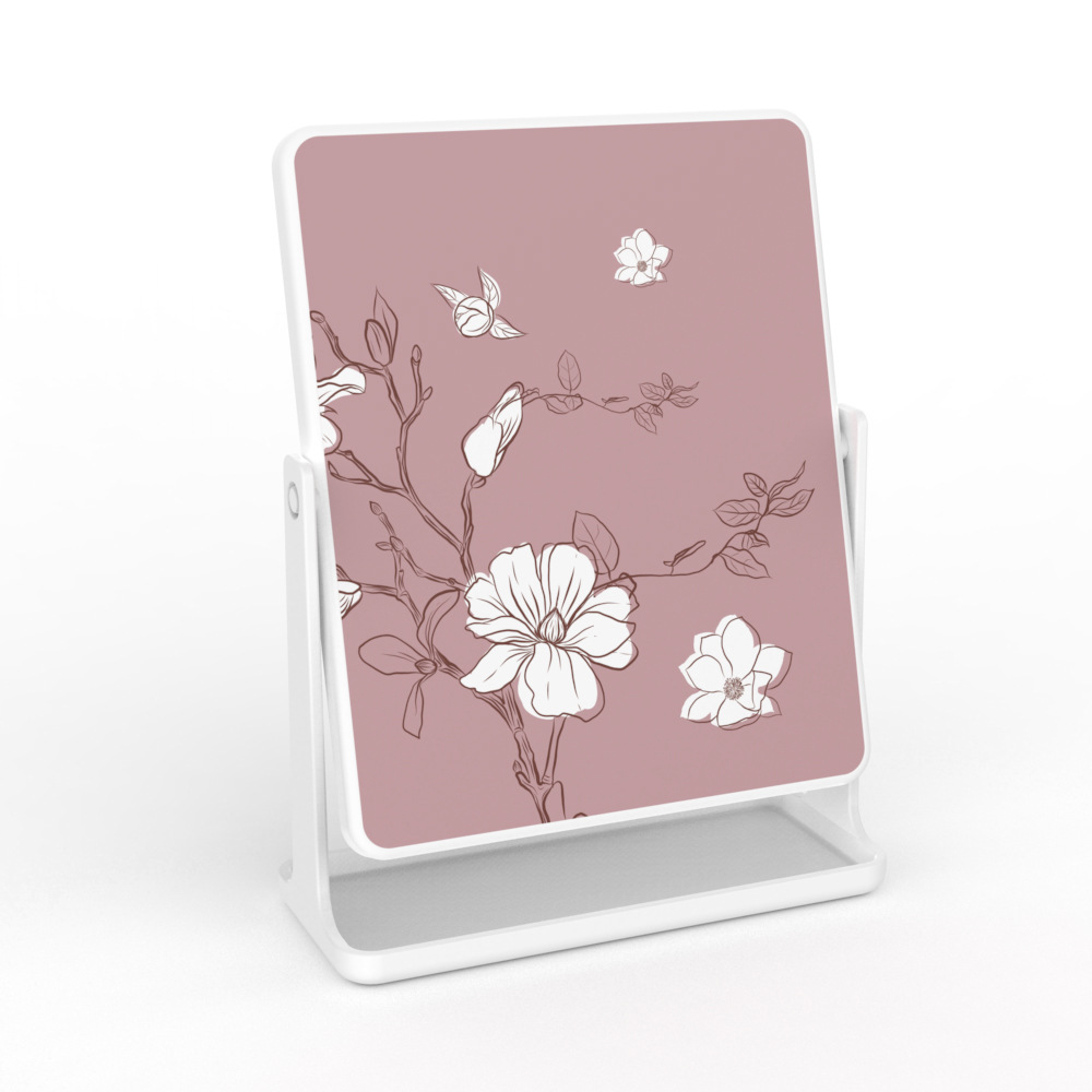 Espejo de maquillaje de impresión espejo vestidor de escritorio dormitorio en casa Nordic giratorio simple espejo cuadrado