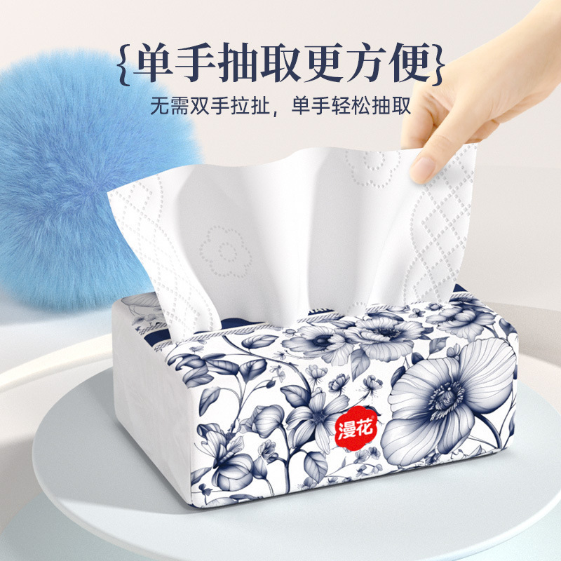 Manhua ティッシュペーパー中国風シリーズ大パックトイレットペーパー家庭用ペーパータオルフルボックスナプキンログ増粘フェイシャルティッシュ|undefined