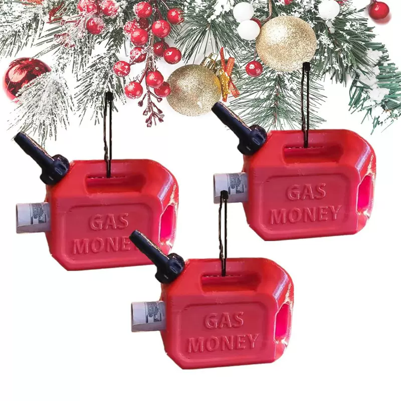 跨境Gas Can Ornament煤气罐装饰品2023圣诞树树脂汽油桶装饰挂件