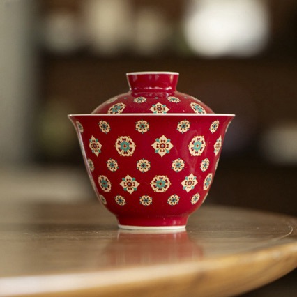 Langhong pipa pattern old flower element ceramic tureen kung fu tea…