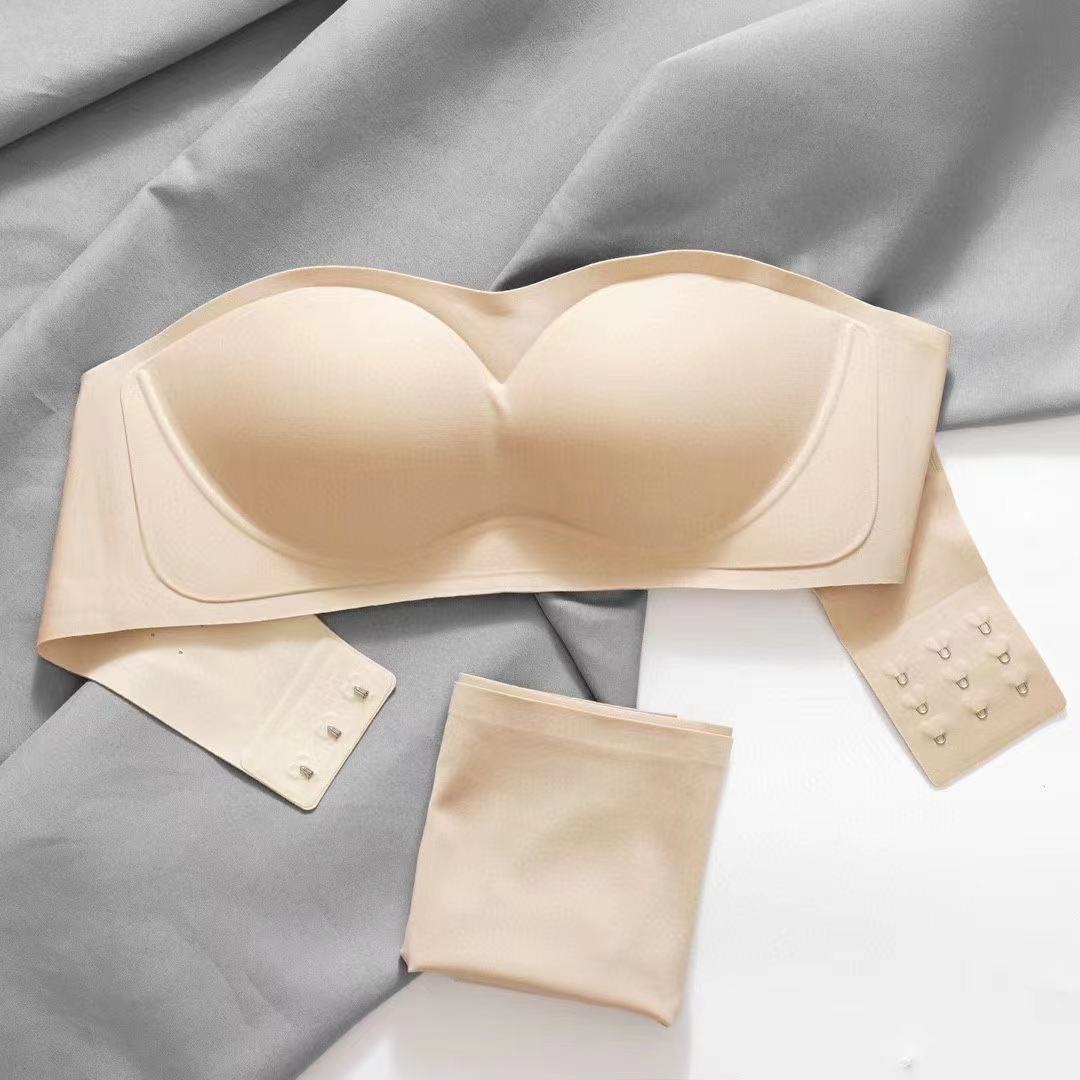 3961 jelly tube Top anti-exposición envuelto en el pecho ropa interior sin tirantes inalámbrico para mujer boda sujetador invisible verano