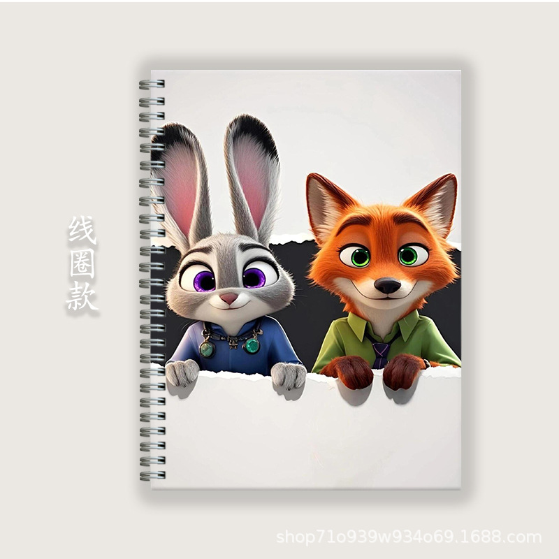 Crazy Animal City a5b5a4 cuaderno de notas de bobina de cáscara dura cuaderno de tareas de línea horizontal en inglés cuaderno cuadrático