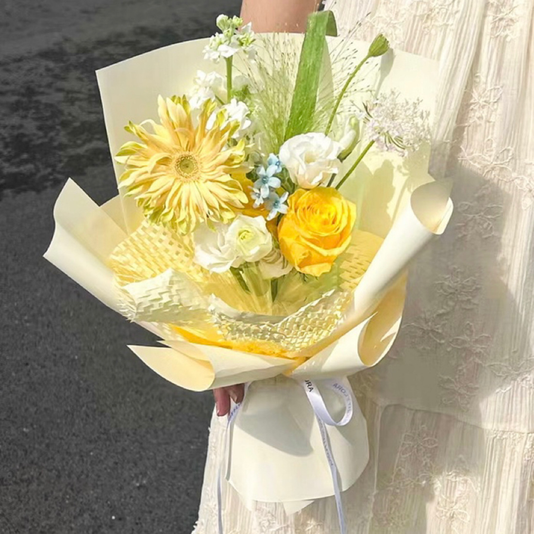 Lizhiran 50*50 color sólido impermeable engrosada ouya bolsa de papel de flores ramo de papel material de embalaje