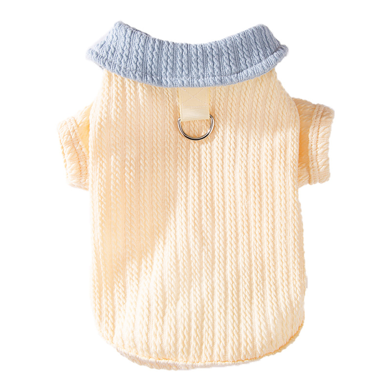 Camiseta de tracción de color beige lindo para perros pequeños, perros gatos, mascotas primavera delgada ropa de perro