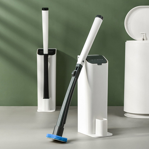 Disposable toilet brush set, no dead angle toilet brush cleaning brush, no punching, wall-mounted toilet brush, long handle