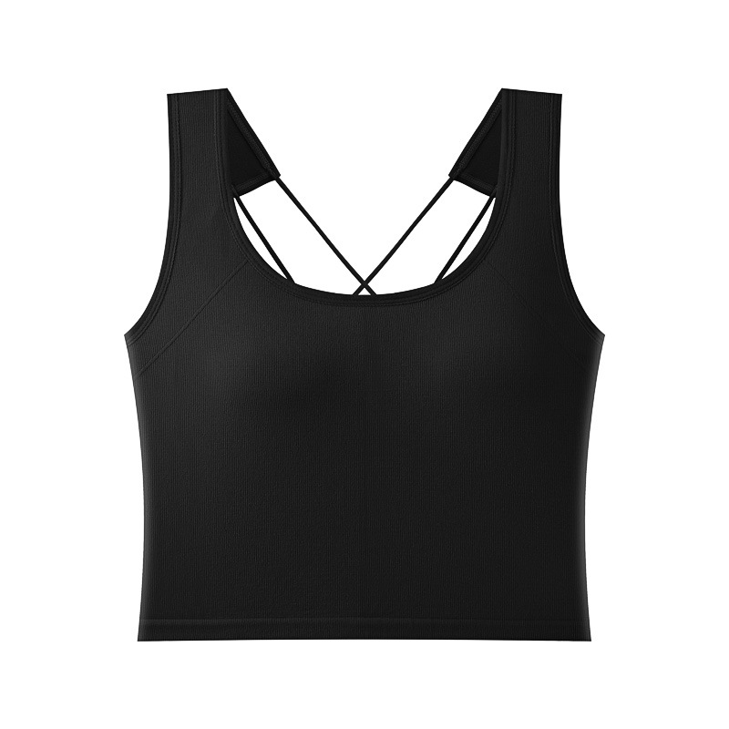 Belleza inconsútil espalda correa cruzada chaleco sujetador interior y exterior desgaste fijo Copa ropa interior caliente chica base tubo superior chaleco