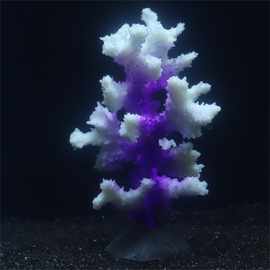 东莞厂家批发鱼缸水族造景装饰仿真珊瑚假水草塑胶用品荧光装饰