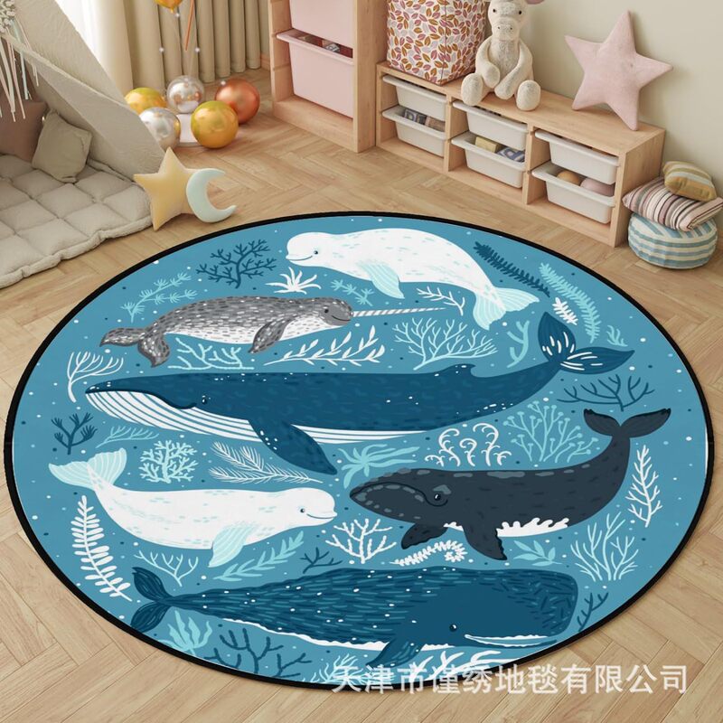 Cross-Border Cute Style Fun Round Bedroom Bedside Blanket Personalized Hanging Chair Blanket Sofa Blanket Manufacturer Home Carpet Floor Mat