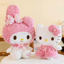 网红玫瑰哈喽kitty公毛绒玩具kt女孩生日礼物仔凯蒂猫美乐蒂公仔