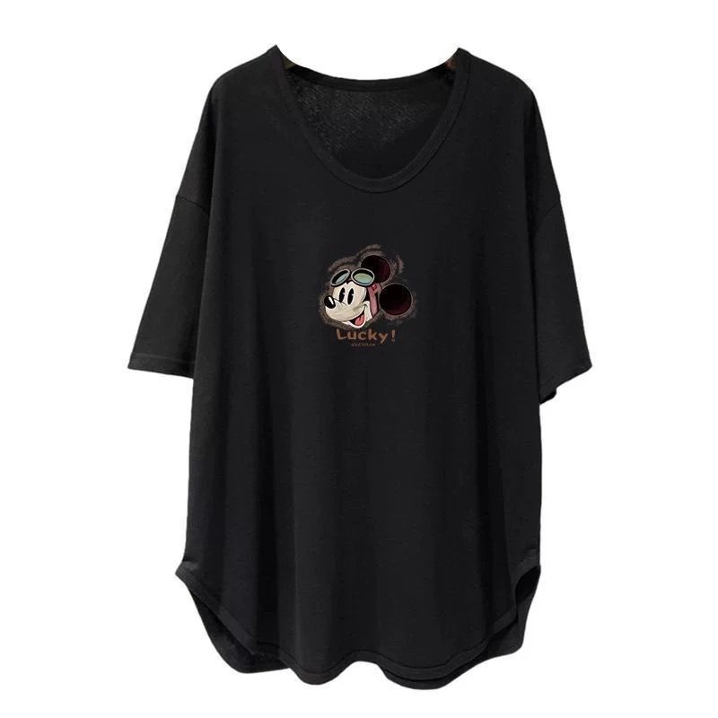 ファットmm 150kg ゆったり大きいサイズ ミドル丈 UVカラー 半袖 Tシャツ レディース 夏新作 韓国版 痩身お腹カバートップ|undefined