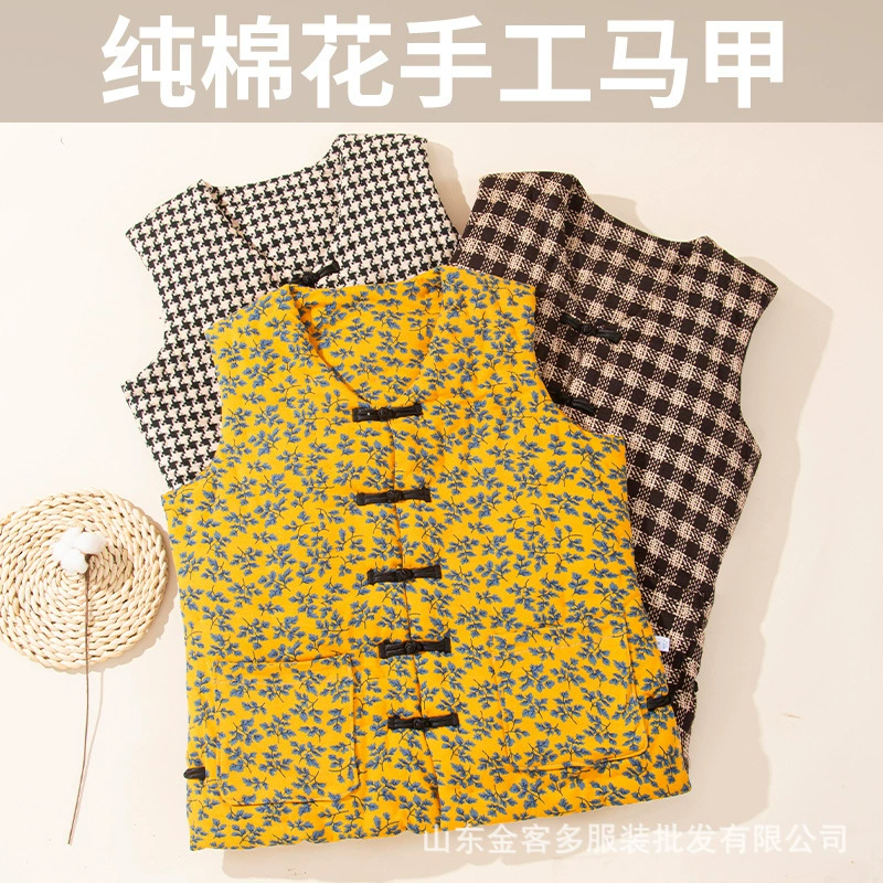 Новый хлопок ручной работы женский жилет снаружи