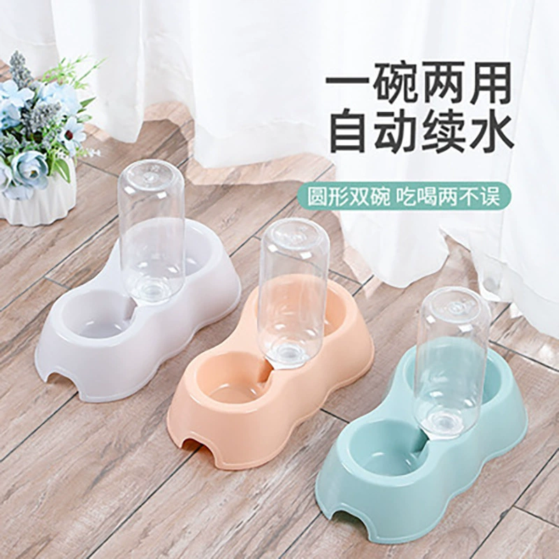 Автоматическая Поилка для домашних животных Кошка Чаша Собака Чаша Кошка Двойная Чаша Пластиковая Чаша с бутылкой воды костюм Кошка Поилка для риса бассейна