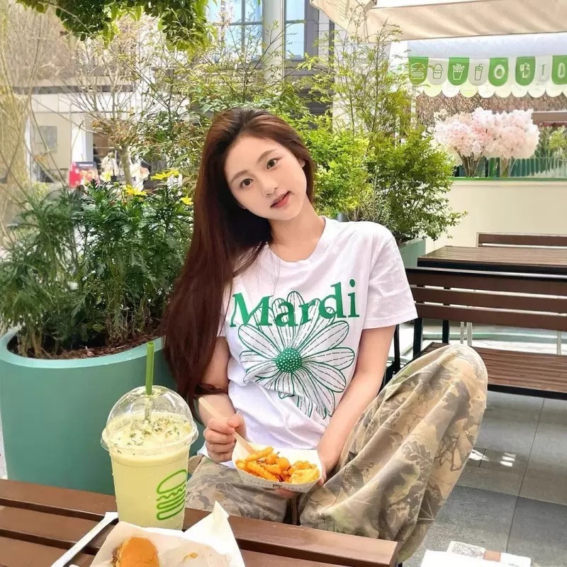 【カウンター品質】韓国マルディトレンドブランド半袖Tシャツリトルデイジードーマンプリントラウンドネックピュアコットンクロスボーダー|undefined