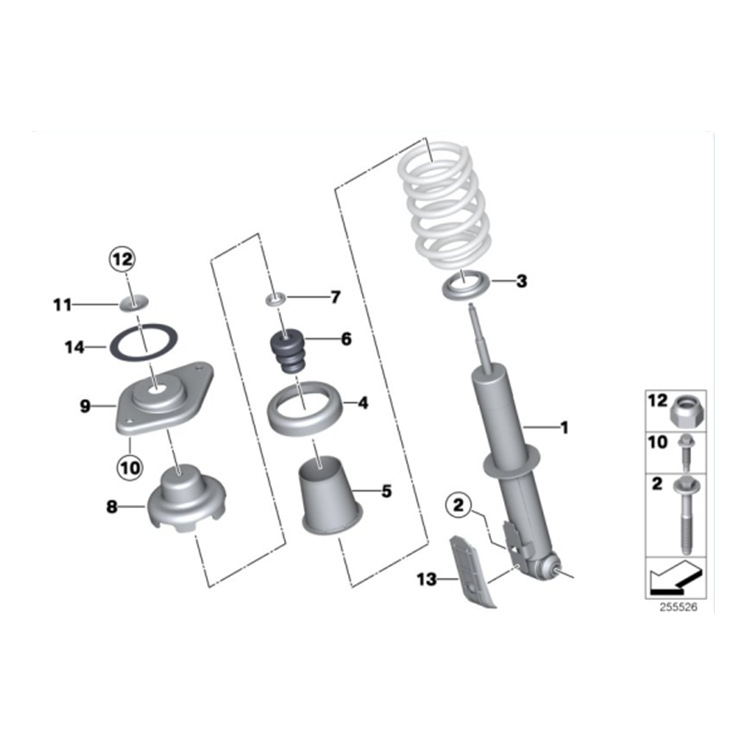 Suitable for BMW R55R56R58R59 rear shock absorber buffer rubber shock absorber cushion 33536772786