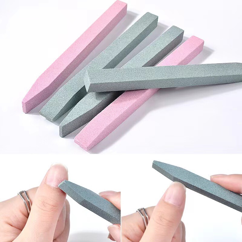 Nail Care Tools, Nail Quartz Grinding Stick, Nail Polishing Stick, Green Stone Stick, Cuticle Remover, Nail Edge Polishing Strip Tool