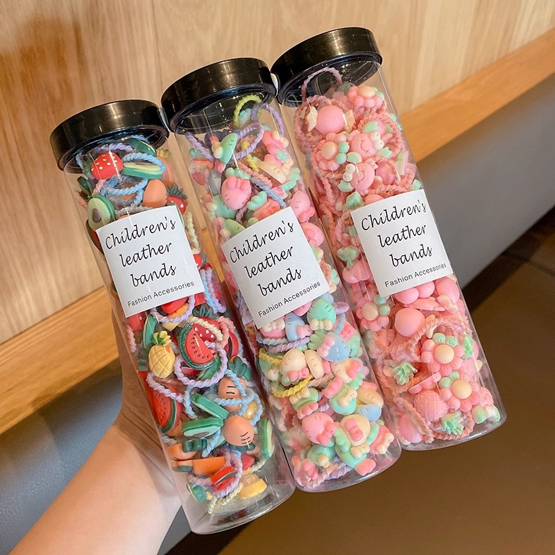 Flores de dibujos animados para niños pulgar anillo de cabello de cabello de niña elástica buena banda de cabello nuevo estilo coreano accesorios para el cabello de bebé