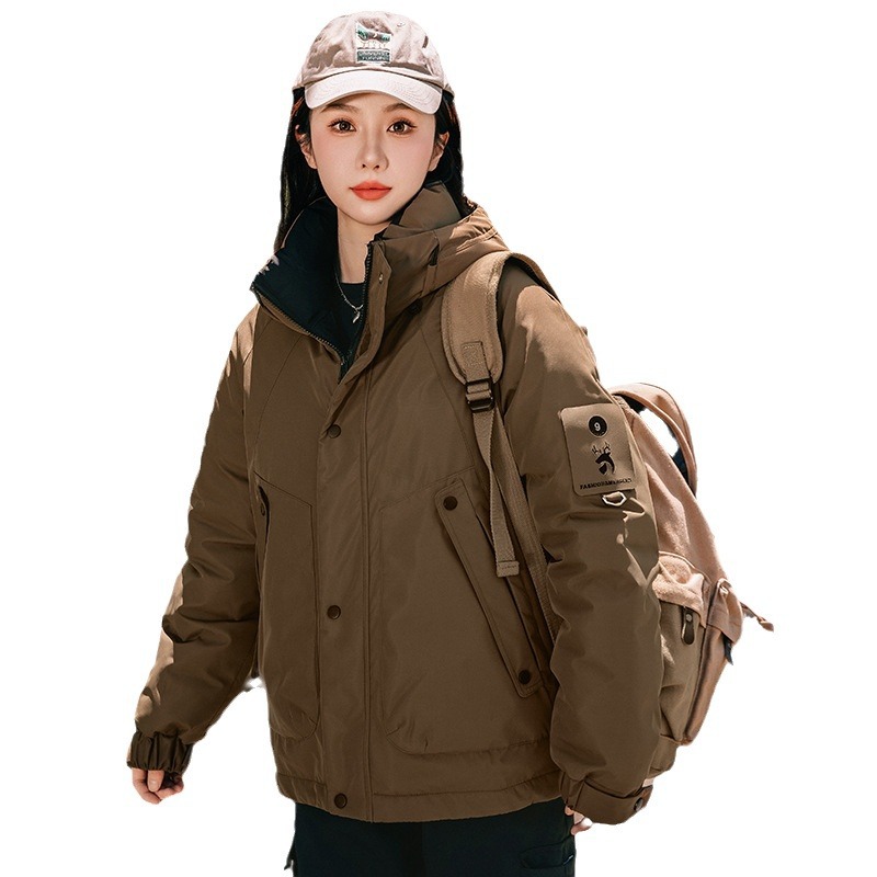 2024 nuevo estilo americano retro ropa de asalto ropa de algodón largo medio grueso abrigo caliente chaqueta de algodón de mujer chaqueta de algodón suelta image 6