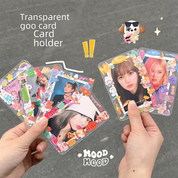 Thickened Transparent Goo Card Cover Photo Protective Cover Sticker Decoration DIY Polaroid Love Bean Storage Collection Ancient Cards