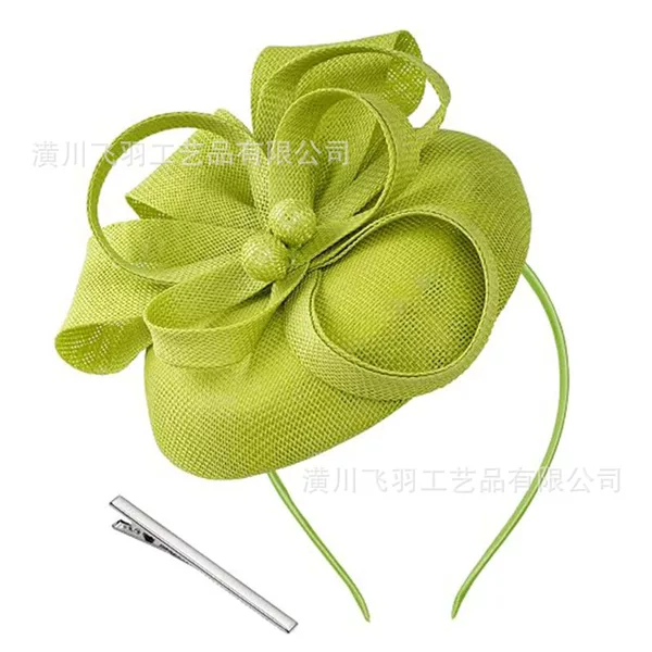 Popular Amazon vintage faux-linen small hat hair clip headband for photo shoots, parties, balls, bridal headwear, party hats