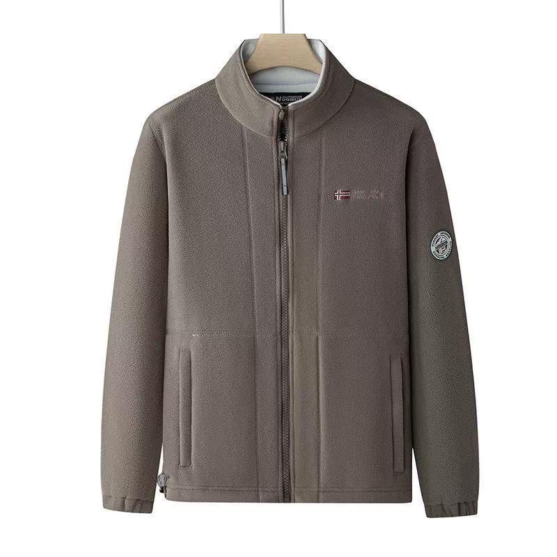 Norwegian Export Men's Jacket Autumn and Winter New Polar Fleece Jacket Warm Casual Loose Large Size Zipper Cardigan