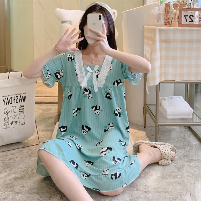Princess Wind Pijamas de verano mujer dulce vestido encantador ocio más grande vestido de pijama casero en vivo comercio exterior al por mayor