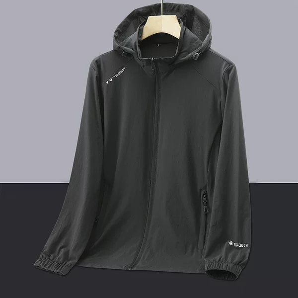 Outdoor ice silk stretch sports casual skin clothing men's summer outdoor sun protection clothing jacket thin quick-drying breathable