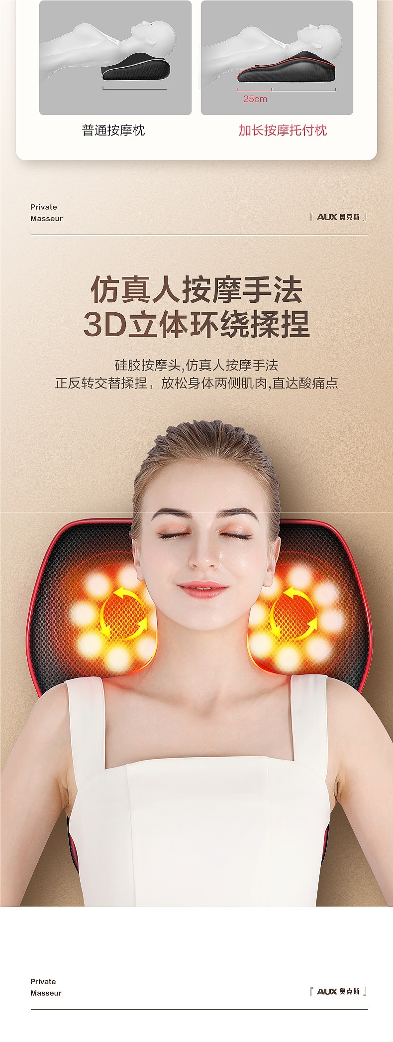 Oaks shoulder and neck massager, multifunctional car seat cushion for lower back and back, automatic full-body kneading device for home use