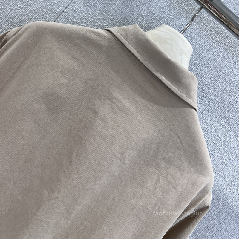 纯色翻领夹克外套女 简约休闲风宽松显瘦长袖拉链开衫早秋ZW63282|undefined
