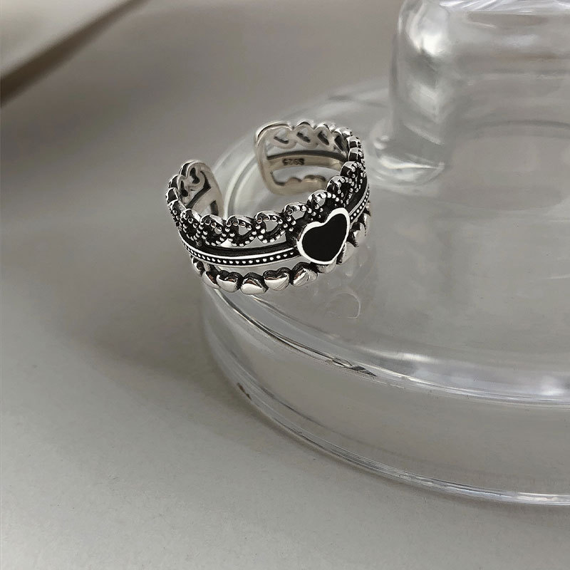 Open Love Heart Ring Female SpecialInterest Design Affordable Luxury Fashion Refined Personalized Retro HighGrade Temperament Fashionpicture3