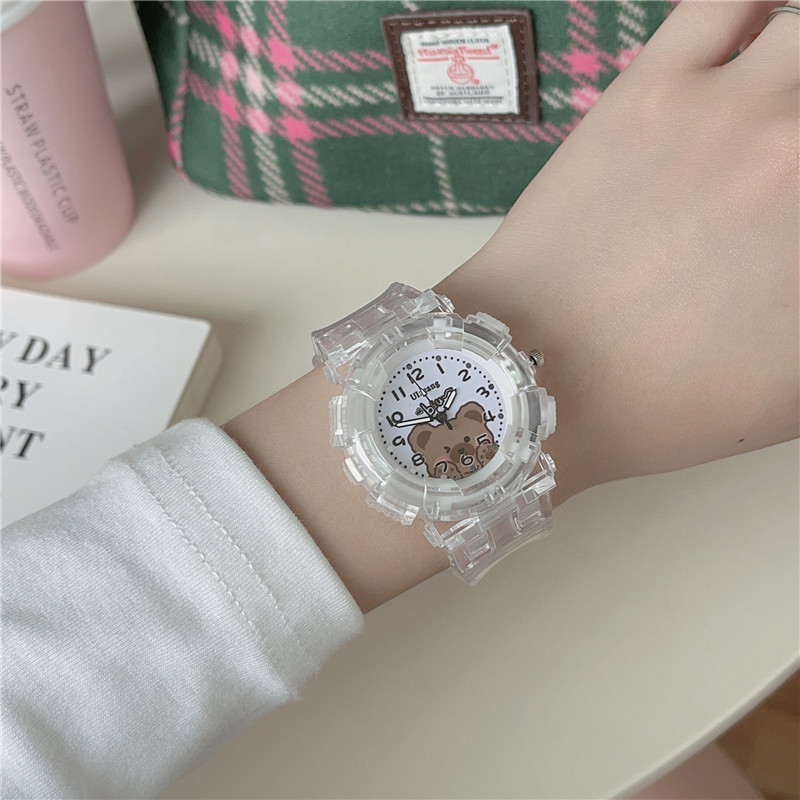 Children's Quartz Watch With Cartoon Bear Design For Students_voghion.com