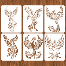 亚马逊/temu凤舞九天镂空绘画模板可自由填色彩绘diy创意漏印模版