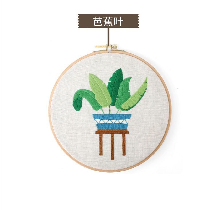 Lu bordado hecho a mano DIY principiante práctica salón pintura decorativa nórdica primaria flores y plantas traje de costura