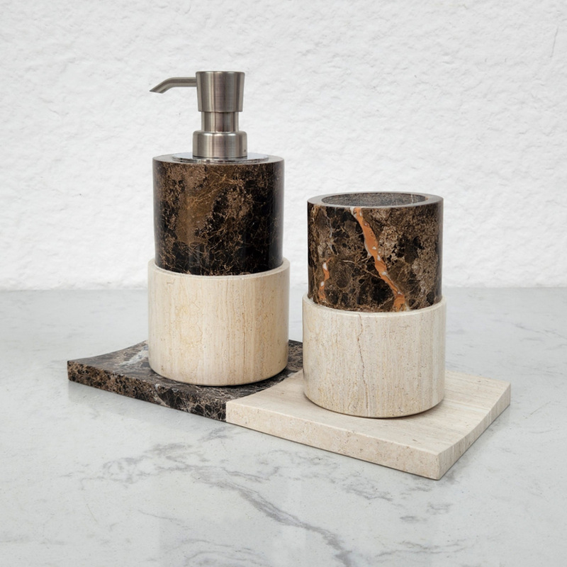 Second-Hand Natural Marble Bathroom Sink, Mouthwash Cup, Hotel High-End Bathroom Set, Tray Decoration