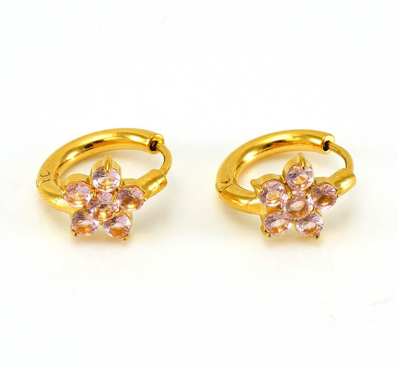 Blue Star 18K Gold Plated Zircon Earrings for Women - Light Luxury Geometric Stud Earrings detail image 7