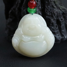 眷钰 天然和田玉吊坠白玉佛公项链玉石玉器珠宝直播代发S2050403