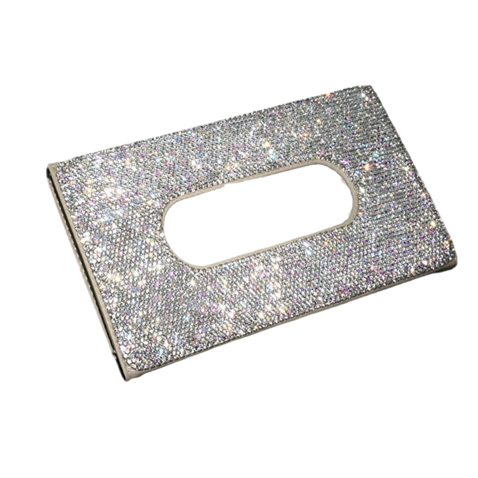 Cross-Border Rhinestone-Encrusted Car Tissue Box, Universal Hanging Car Tissue Box Set, Car Sun Visor Tissue Box, Rhinestone-Encrusted for Women