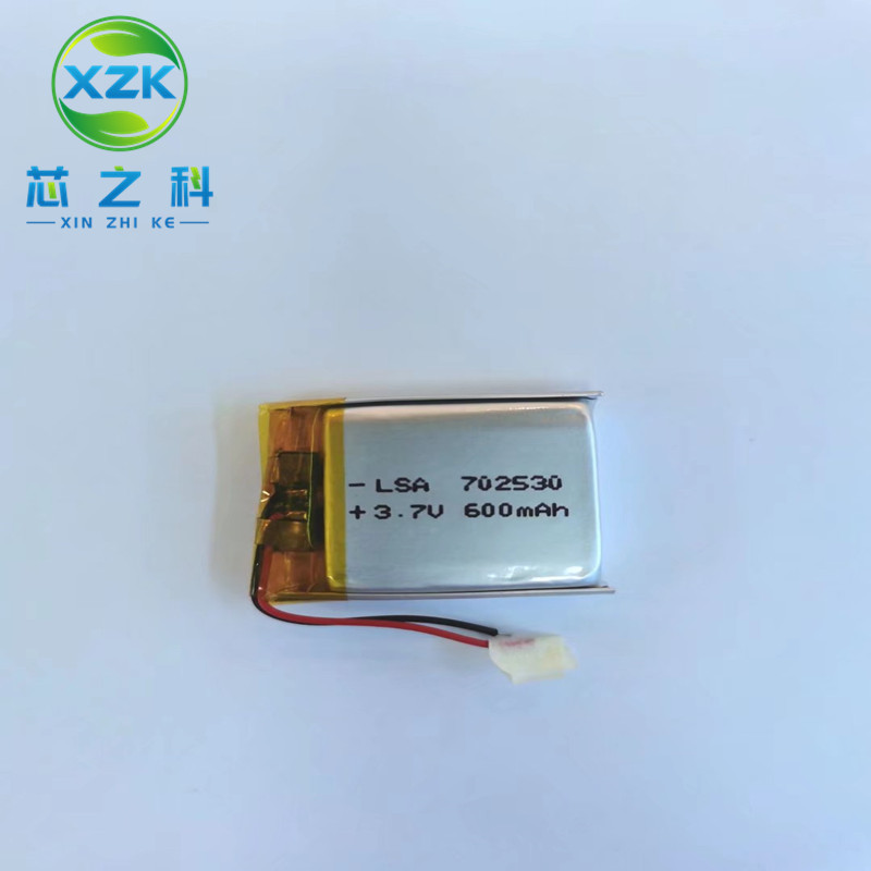 工厂供应702530聚合物锂电池 3.7V 600MAH智能音箱门铃温控器等