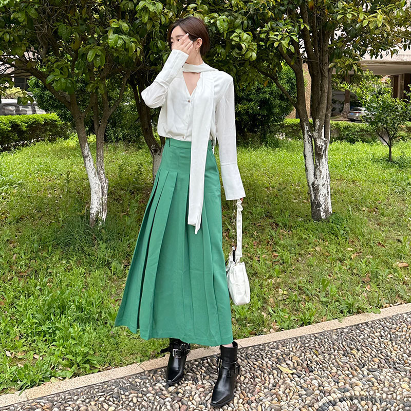 在庫あり TAUP レトロでモダンな超スリムなストレートプリーツスカート、ファッショナブルで目を引くコーデの相棒、デザイン性が高い|undefined