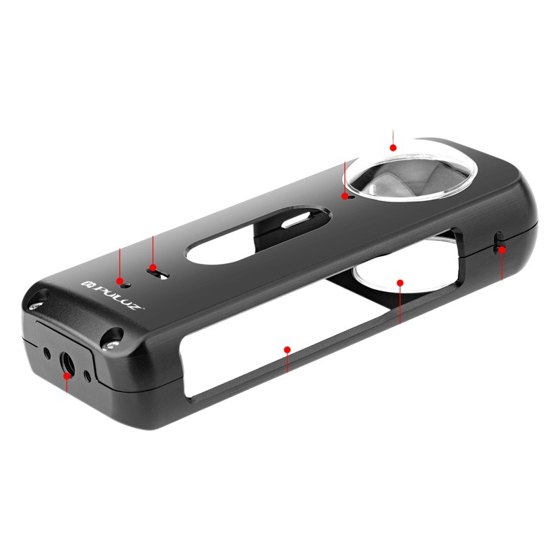 PULUZ Fat Cow para Insta360 X4/X3 Cámara panorámica Jaula de conejo de metal Estuche protector de lente Espejo protector