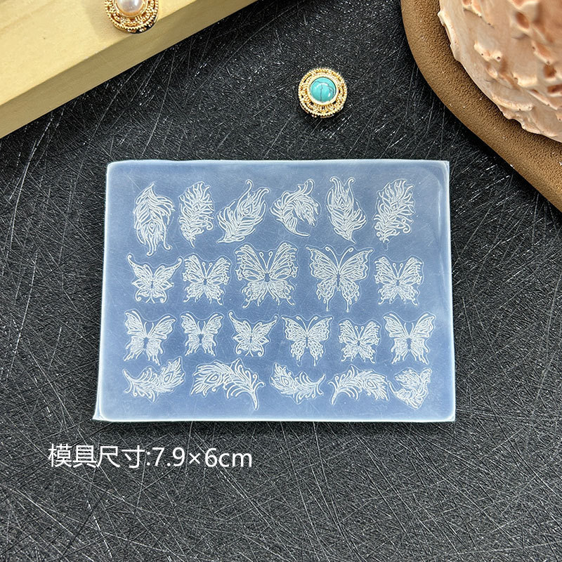 ins新款网红美甲立体浮雕雕花复古欧式西米亚DIY美甲装饰高透模具|undefined