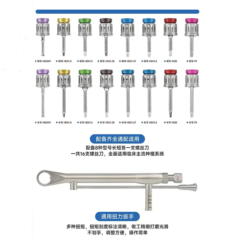 Caja de herramientas de reparación de implantes dentales Material oral Dental Implante de color Dental Tenden Stroman