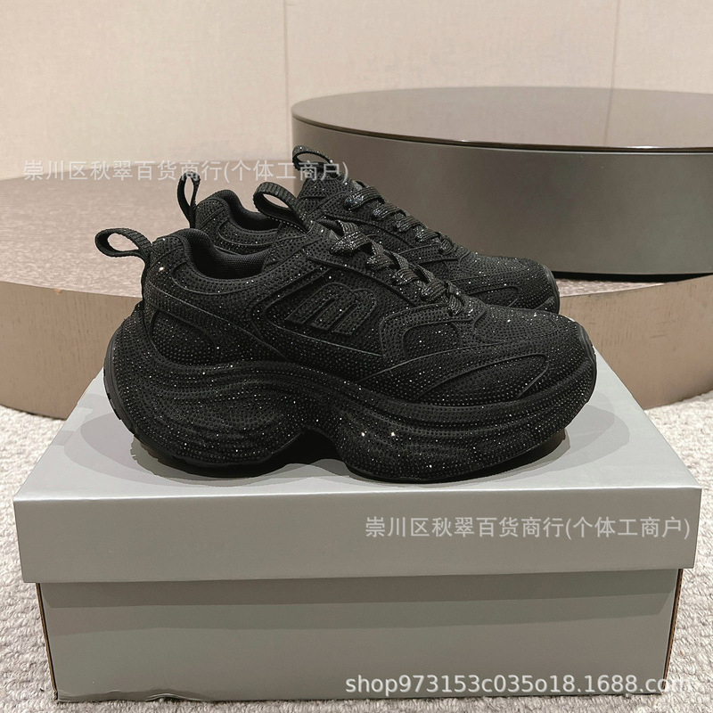 莆田纯原巴黎Sneaker满钻系列老爹鞋3XL网眼绑带潮流男女跑步鞋|undefined