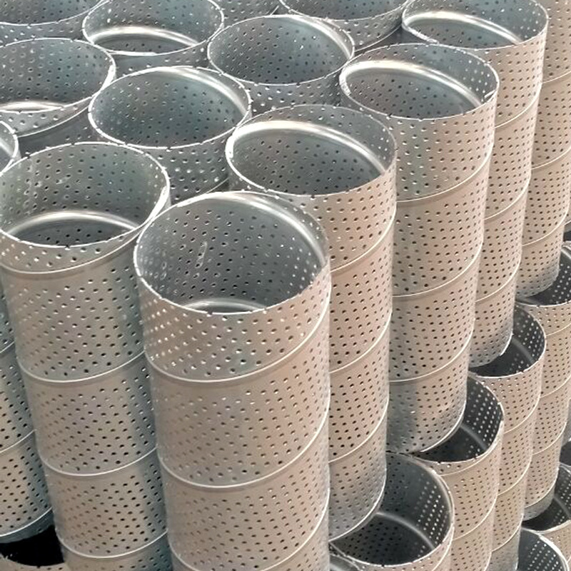 镀锌中心螺旋骨架冲孔螺旋焊滤芯骨架不锈钢圆孔多孔过滤管冲孔管